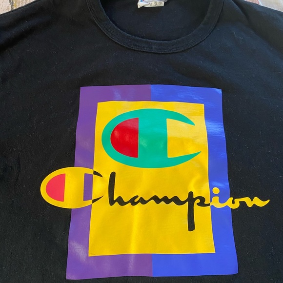 Champion Long sleeve Black Large Sized Vintage 🌟 - Picture 4 of 8